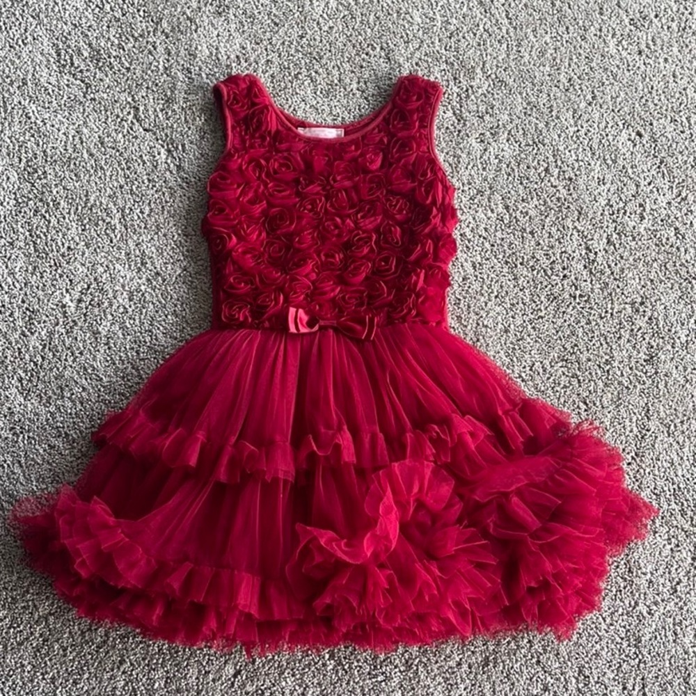 Red dress girls 6 years